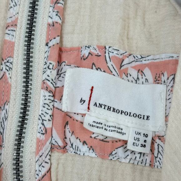 Anthropologie Demi Textured Jumpsuit Size 6 Cream Halter Neck Gauzy - Picture 4 of 13